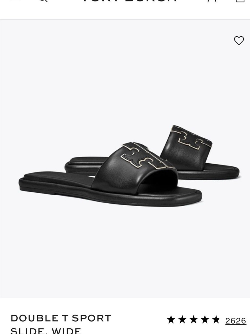 Tory Burch Black Slide Sandal With Logo Trim